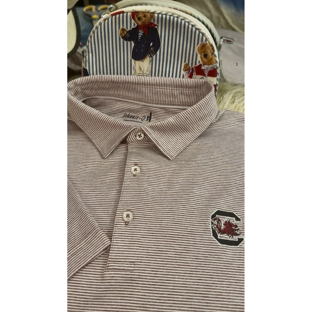Johnnie-O South Carolina gamecocks Lyndon Striped Performance Polo 20/27